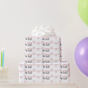 Wedding Red Hearts op White Cadeaupapier