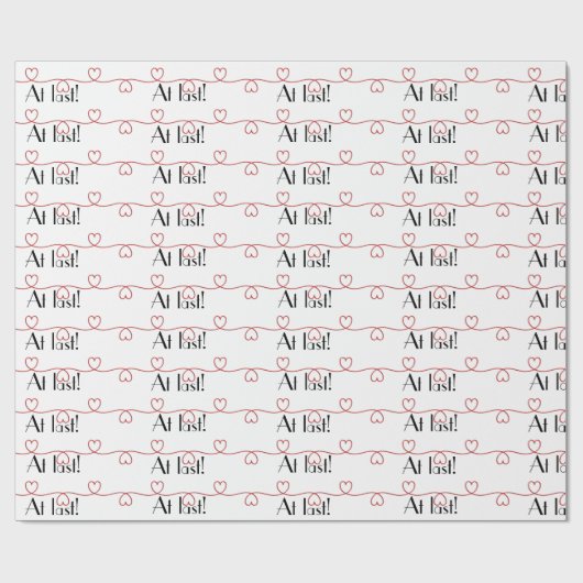 Wedding Red Hearts op White Cadeaupapier (Vlak)