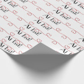 Wedding Red Hearts op White Cadeaupapier (Hoek)