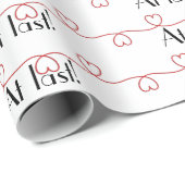 Wedding Red Hearts op White Cadeaupapier (Rol Hoek)