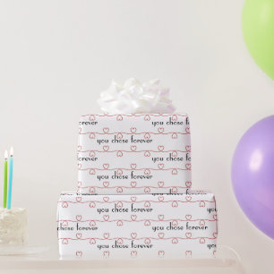 Wedding Red Hearts op White Cadeaupapier