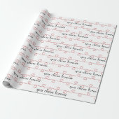 Wedding Red Hearts op White Cadeaupapier (Uitgerold)
