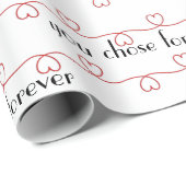 Wedding Red Hearts op White Cadeaupapier (Rol Hoek)