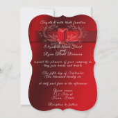 Wedding Red Satin Ribbon Sparkling Ruby Kaart (Achterkant)