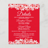 Wedding Red White Floral Detail Enclosure  Informatiekaartje (Voorkant)