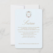 Wedding Regency Blauw Monogram Elegante Uitnodigin RSVP Kaartje (Voorkant)