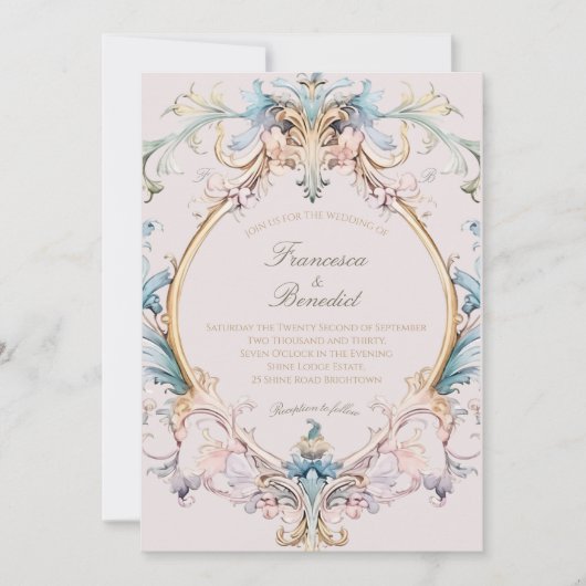 Wedding Regency Elegant Victoriaans Uitnodiging (Voorkant)