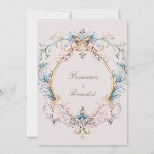 Wedding Regency Elegant Victoriaans Uitnodiging (Achterkant)