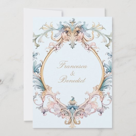 Wedding Regency Elegante Barok Uitnodiging (Achterkant)