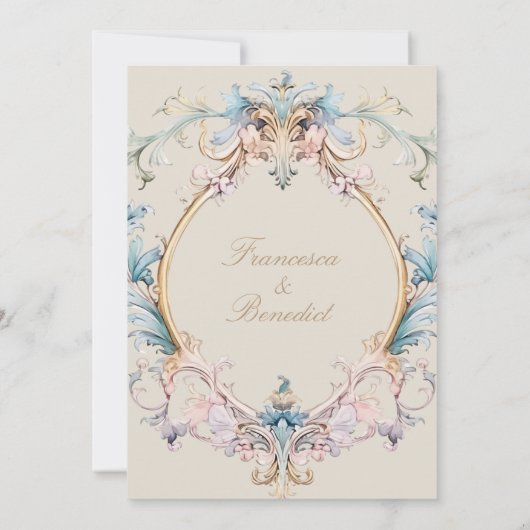 Wedding Regency Elegante  Barok Uitnodiging (Achterkant)