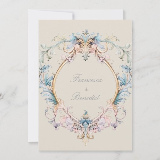 Wedding Regency  Victoriaans uitnodiging (Achterkant)