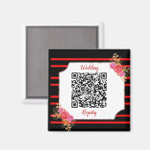 Wedding Registry Custom QR Code and Text Magneet (Voorkant / Achterkant)