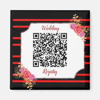 Wedding Registry Custom QR Code and Text Magneet