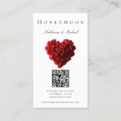 Wedding Registry-Heart Shaped Red Roses- Visitekaartje (Achterkant)