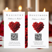 Wedding Registry-Heart Shaped Red Roses- Visitekaartje
