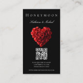 Wedding Registry-Heart Shaped Red Roses- Visitekaartje (Achterkant)