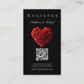 Wedding Registry-Heart Shaped Red Roses- Visitekaartje (Voorkant)