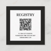 Wedding Registry QR Code Black Informatiekaartje (Voorkant)