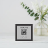 Wedding Registry QR Code Black Informatiekaartje (Staand voorkant)