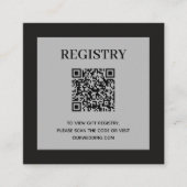 Wedding Registry QR Code Black Informatiekaartje (Voorkant)
