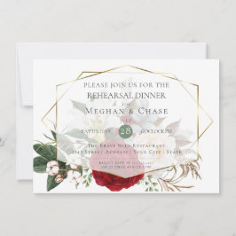 Wedding Rehearsal | Bourgogne Peony Floral Spray Kaart