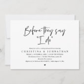 Wedding Rehearsal Dinner, Before They Say "I Do" Kaart (Voorkant)