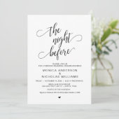 Wedding Rehearsal Dinner, Simple Classy Black, Kaart (Staand voorkant)