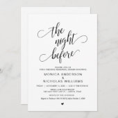 Wedding Rehearsal Dinner, Simple Classy Black, Kaart (Voorkant / Achterkant)