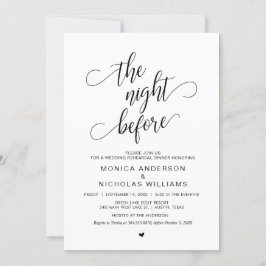 Wedding Rehearsal Dinner, Simple Classy Black, Kaart