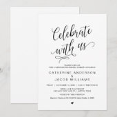 Wedding Rehearsal Dinner, Simple Classy Black, Kaart (Voorkant / Achterkant)