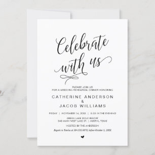 Wedding Rehearsal Dinner, Simple Classy Black, Kaart