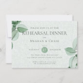 Wedding Rehearsal | Elegant Waterverf Eucalyptus Kaart (Voorkant)
