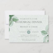 Wedding Rehearsal | Elegant Waterverf Eucalyptus Kaart (Voorkant)
