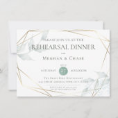 Wedding Rehearsal | Groene botanische grijze Jade Kaart (Voorkant)