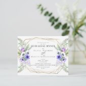 Wedding Rehearsal | Violet Anemone Floral Kaart (Staand voorkant)