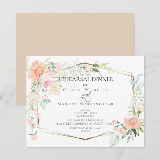 WEDDING REHEARSAL | Voorjaarsbloei van de koraalWa Kaart (Voorkant / Achterkant)