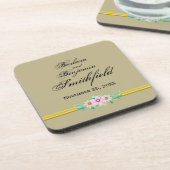 Wedding Remembrance Floral - Personalize Bier Onderzetter (Linkerzijde)