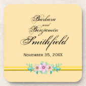 Wedding Remembrance Floral - Personalize Bier Onderzetter (Voorkant)