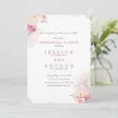 Wedding repetitie diner | Blush en bloei Kaart (Staand voorkant)