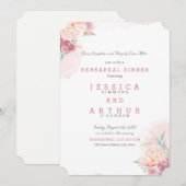 Wedding repetitie diner | Blush en bloei Kaart (Voorkant / Achterkant)