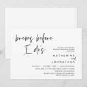 Wedding-repetitie diner, Brew voor ik het doe Kaart (Voorkant / Achterkant)