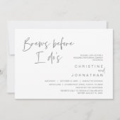 Wedding-repetitie diner, Brew voor ik uitnodig Kaart (Voorkant)