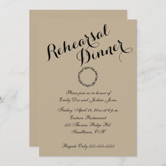 Wedding repetitie diner uitnodiging Sjabloon (Voorkant / Achterkant)