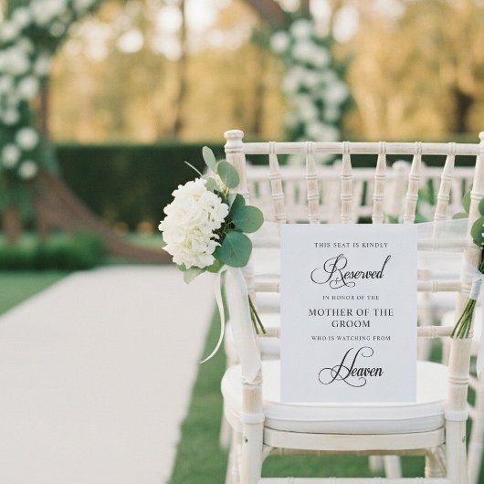 Wedding Reserved Memorial Zitbord Poster