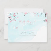 Wedding Response Kaart | Waterverf kersenbloesems (Voorkant)