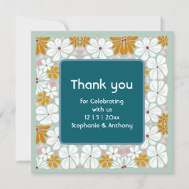 Wedding Retro Bloemen Groovy 70s Boho bedankt