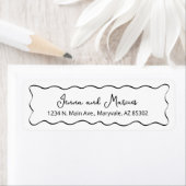 Wedding Return Address Label - Drawn Curvy Border (Insitu)