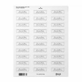 Wedding Return Address Label - Drawn Curvy Border (Full Sheet)