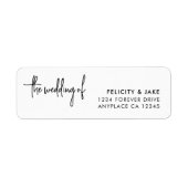Wedding Return Address Label | Modern Minimalist (Voorkant)