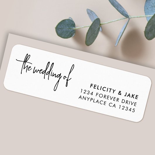 Wedding Return Address Label | Modern Minimalist